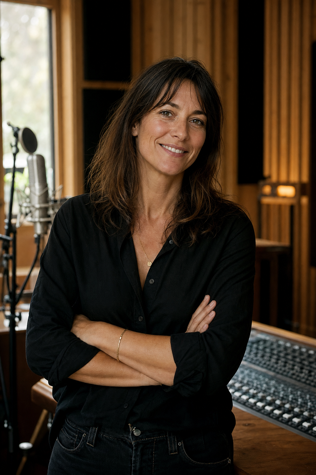 Emma Lefebvre, fondatrice du studio Harmonie, dans sa live room à Annecy
